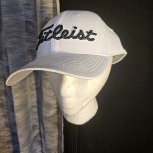 Titleist Hat Mens White Strap Back Grande Vista Adjustable